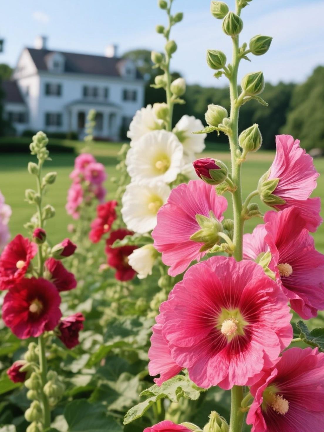 200Pcs Rainbow Hollyhock Seeds β Mixed Colors, Tall and Elegant Blooms for Garden Walls and Vertical Displays